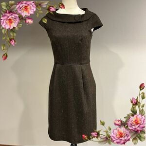 Ann Taylor Elegant brown Dress with Collar size 0